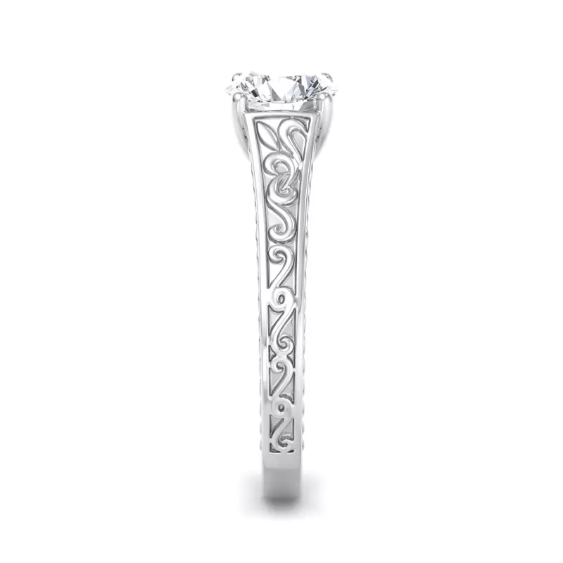 14K White Gold Emma 4 Prong Solitaire Engagement Ring
