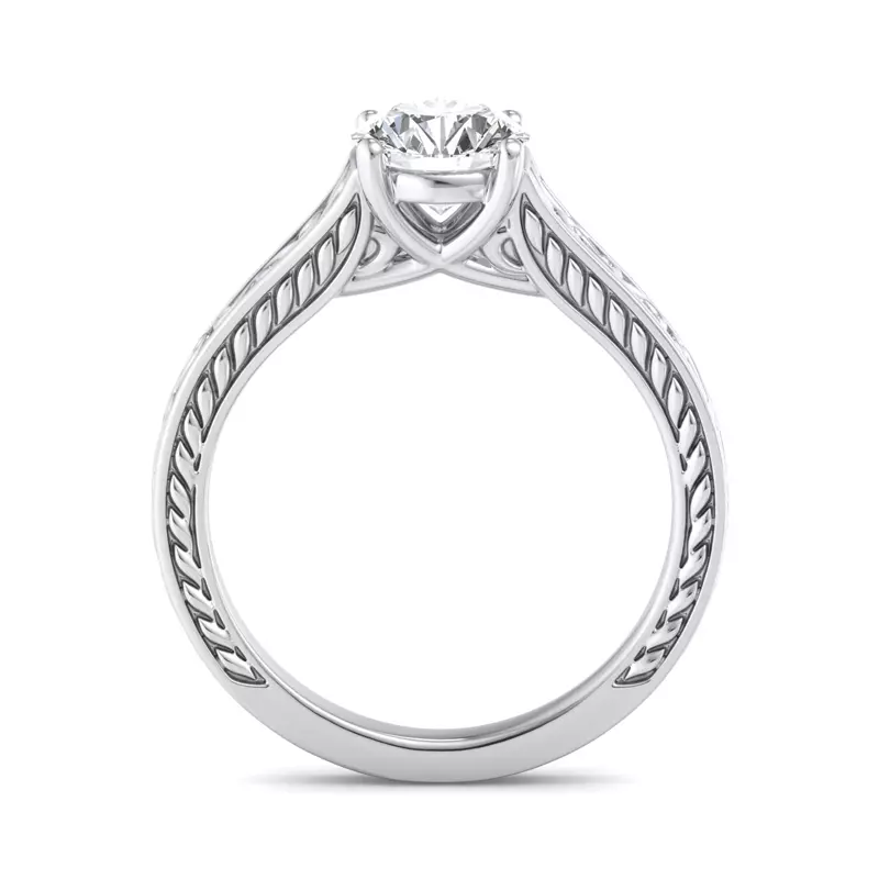 14K White Gold Emma 4 Prong Solitaire Engagement Ring