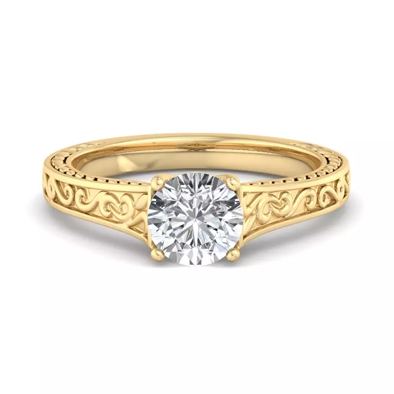 18K Yellow Gold Emma 4 Prong Solitaire Engagement Ring