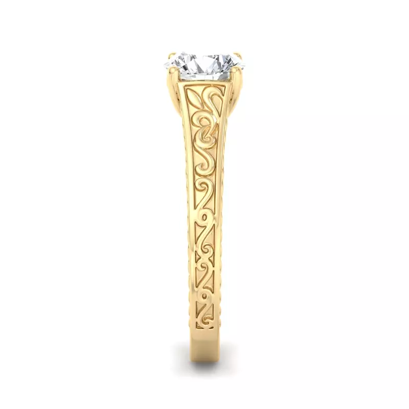18K Yellow Gold Emma 4 Prong Solitaire Engagement Ring