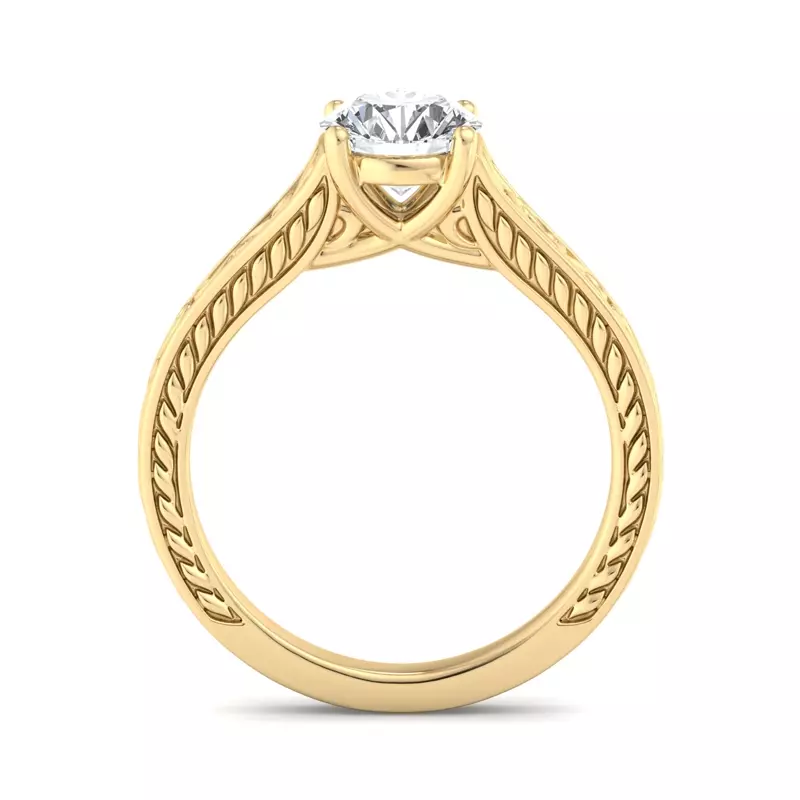 18K Yellow Gold Emma 4 Prong Solitaire Engagement Ring