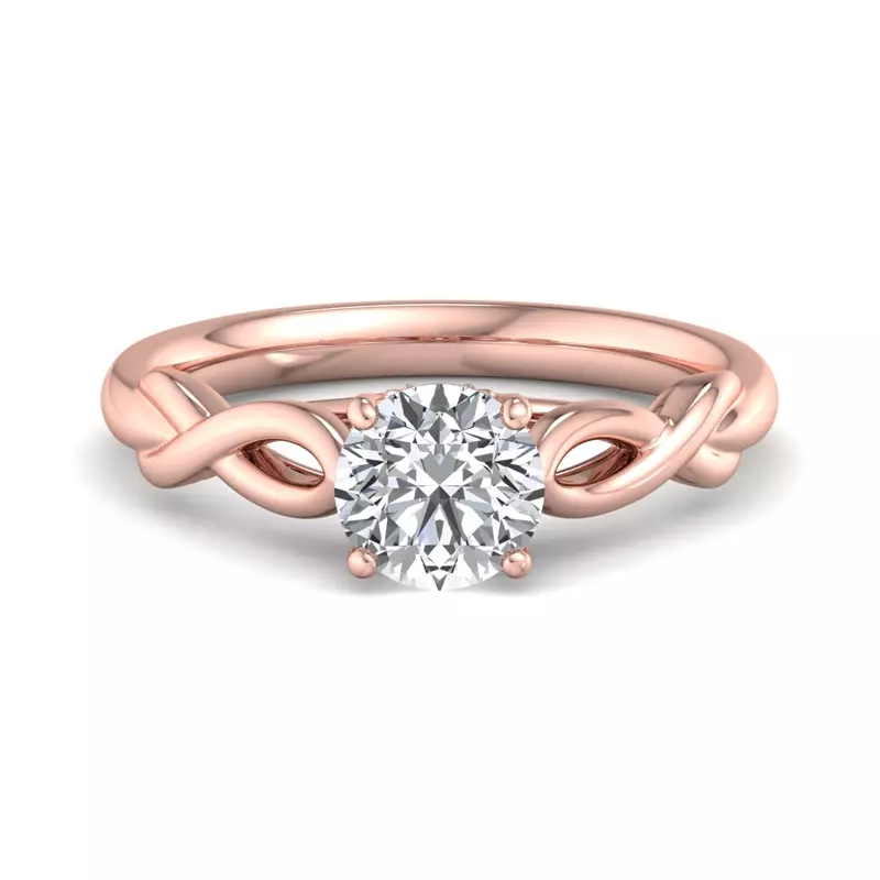 14K Rose Gold Mia Twisted Solitaire Engagement Ring