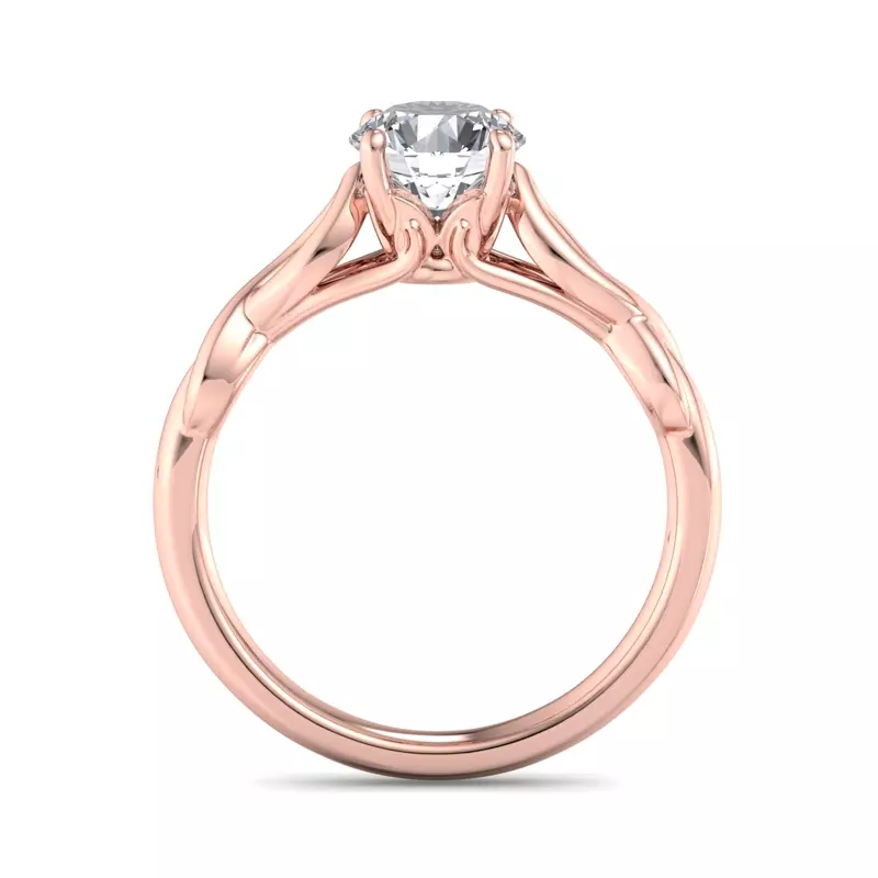 14K Rose Gold Mia Twisted Solitaire Engagement Ring