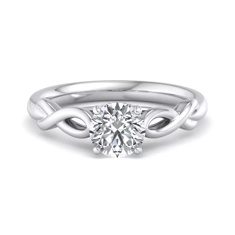 14K White Gold Mia Twisted Solitaire Engagement Ring