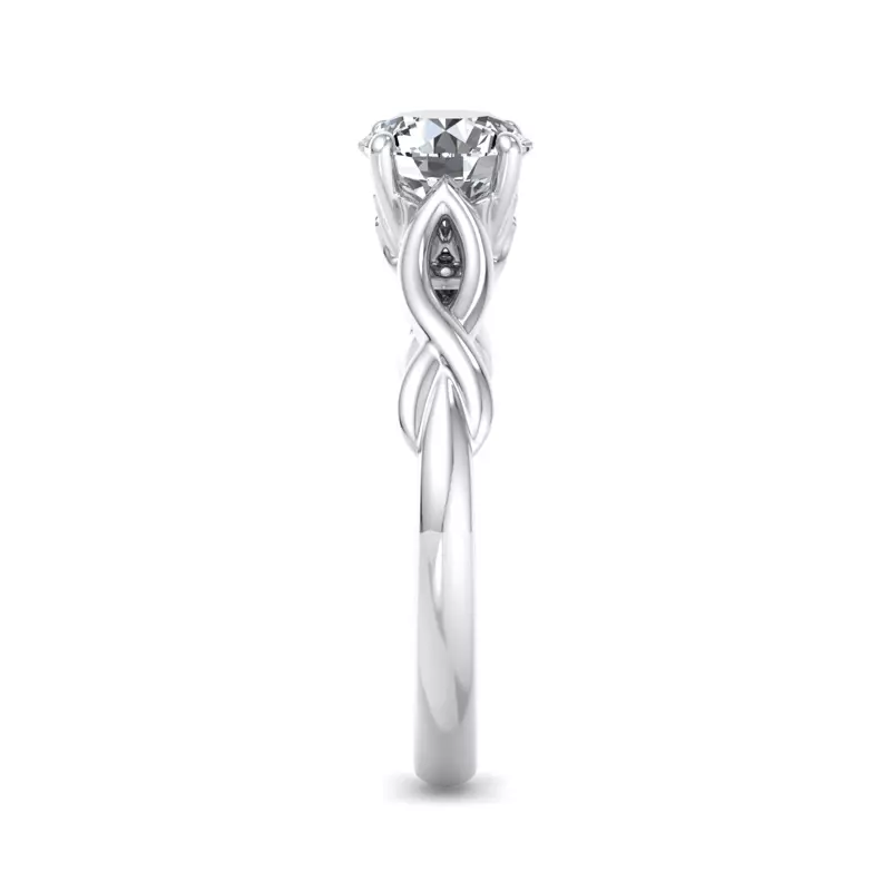 14K White Gold Mia Twisted Solitaire Engagement Ring