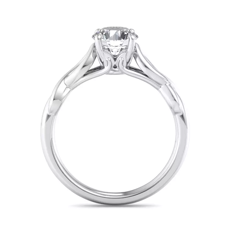 14K White Gold Mia Twisted Solitaire Engagement Ring