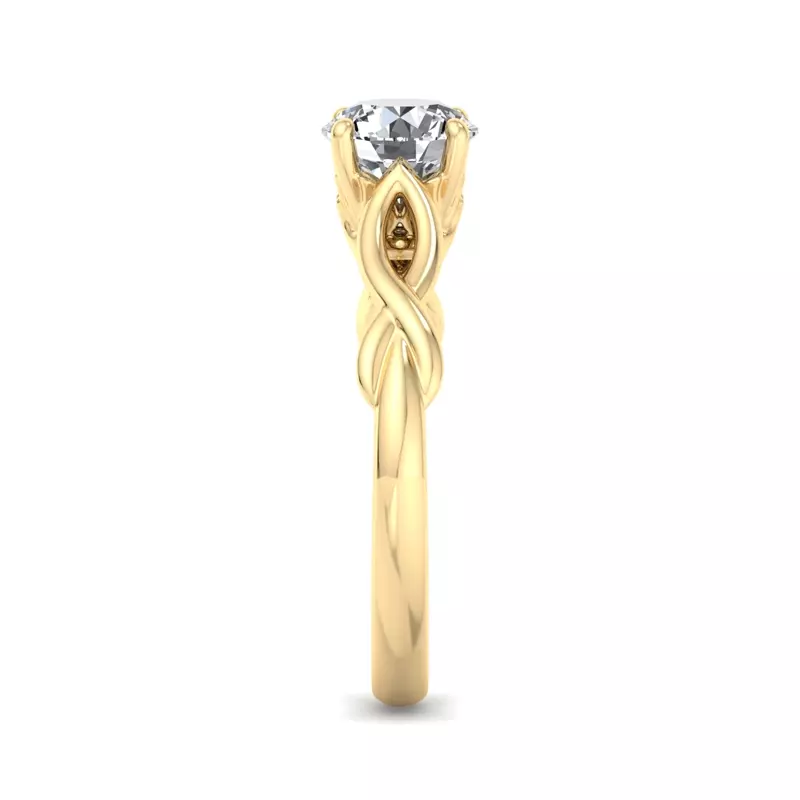 14K Yellow Gold Mia Twisted Solitaire Engagement Ring