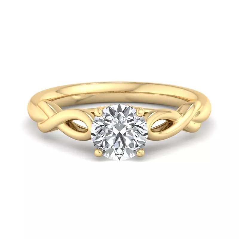 18K Yellow Gold Mia Twisted Solitaire Engagement Ring