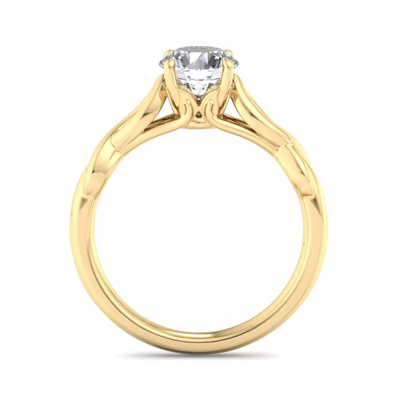 18K Yellow Gold Mia Twisted Solitaire Engagement Ring