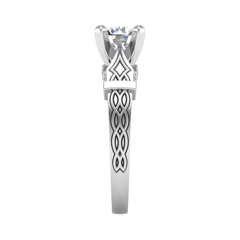 Platinum Anastasia Art Deco Solitaire Engagement Ring