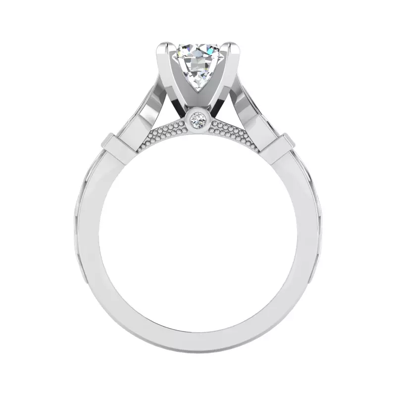 Platinum Anastasia Art Deco Solitaire Engagement Ring