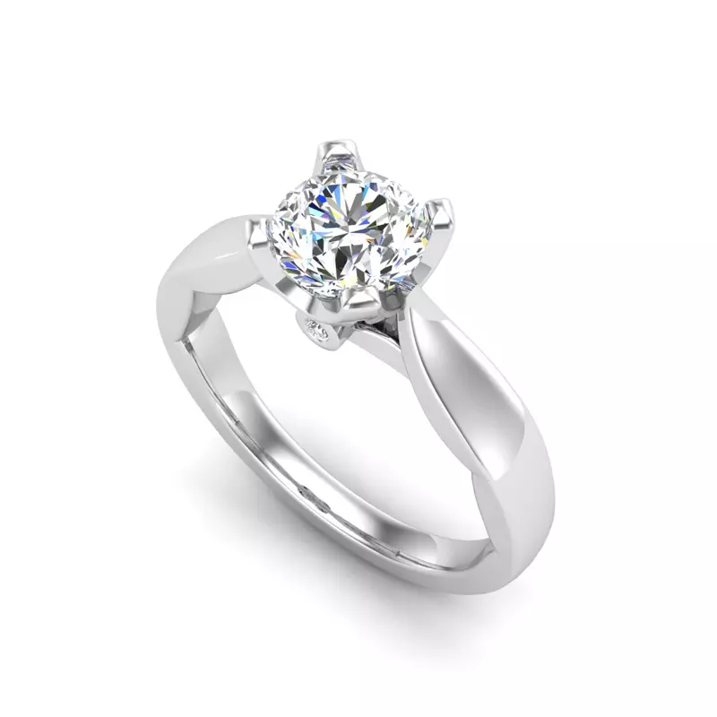 18K White Gold Khloe Solitaire Engagement Ring
