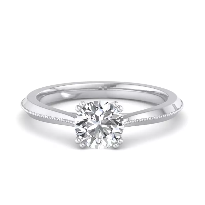 14K White Gold Ava 4 Prong Knife Edge Engagement Ring
