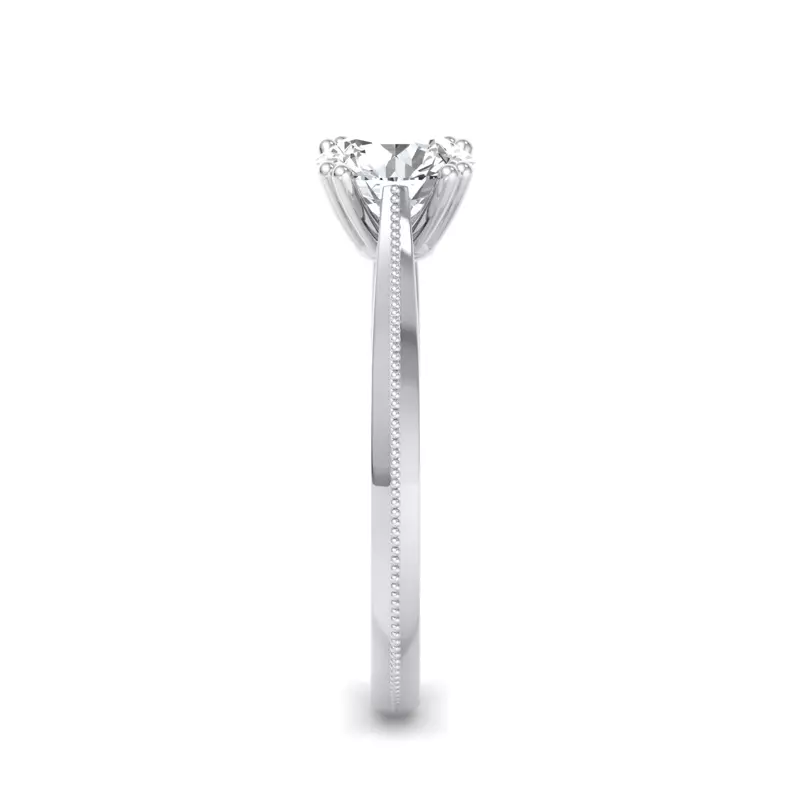 14K White Gold Ava 4 Prong Knife Edge Engagement Ring