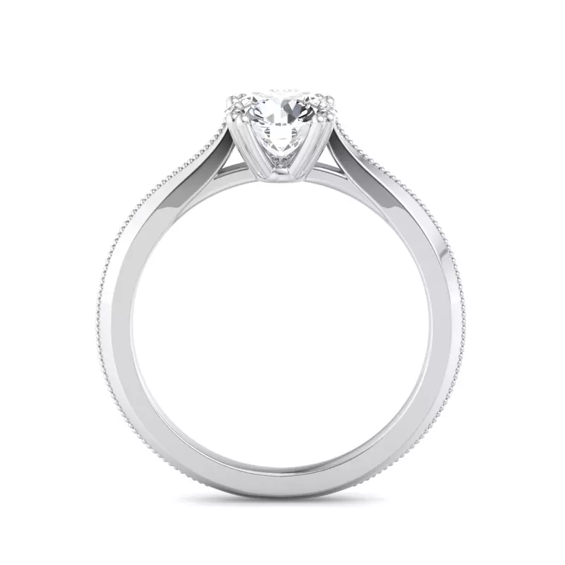14K White Gold Ava 4 Prong Knife Edge Engagement Ring