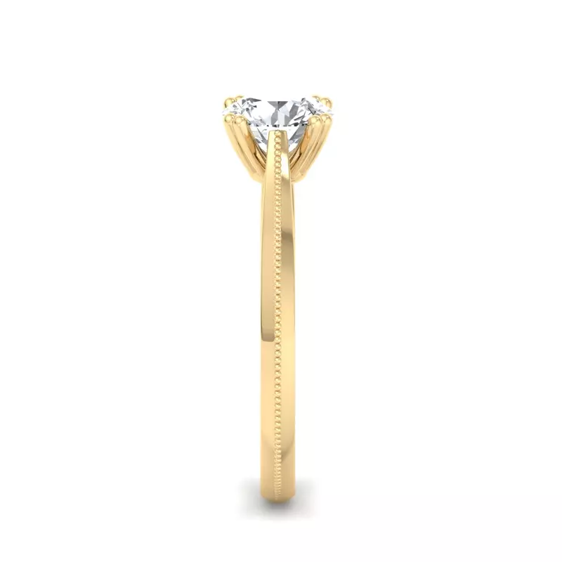 18K Yellow Gold Ava 4 Prong Knife Edge Engagement Ring