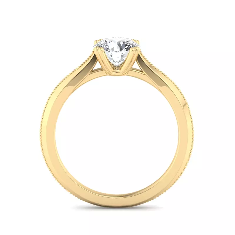 18K Yellow Gold Ava 4 Prong Knife Edge Engagement Ring