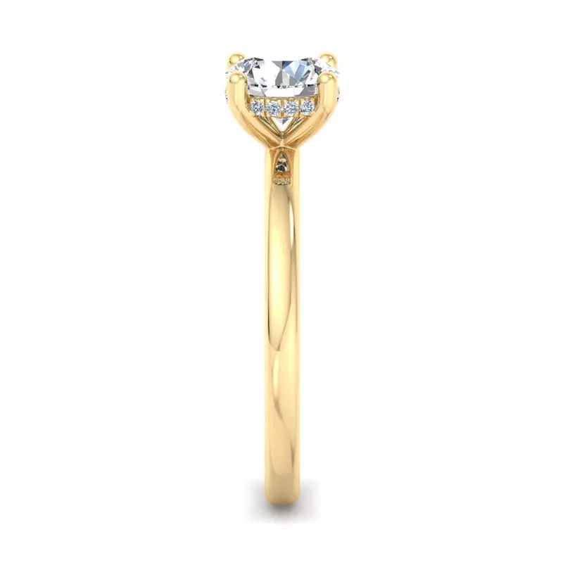 14K Yellow Gold Lucia Hidden Halo Engagement Ring