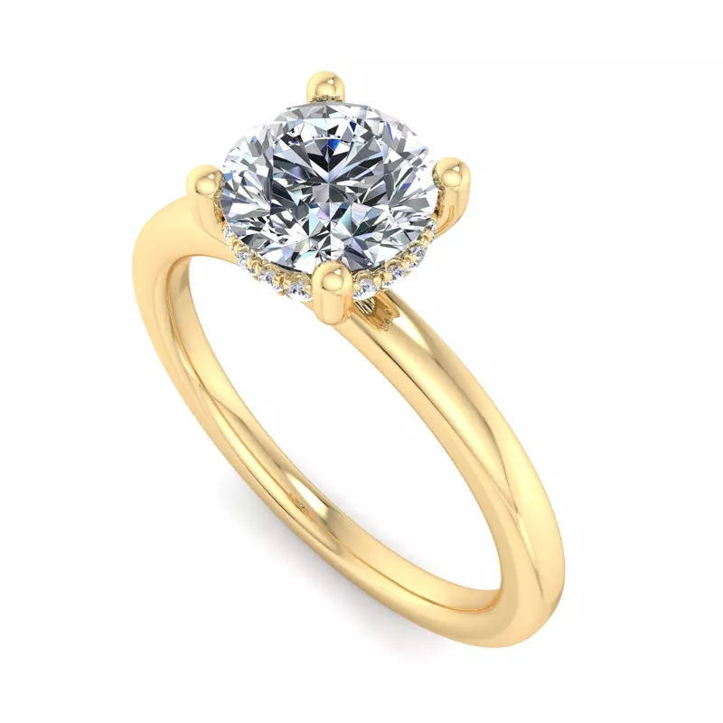 14K Yellow Gold Lucia Hidden Halo Engagement Ring