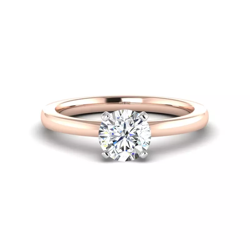 14K Rose Gold Leah 4 Prong Solitaire Engagement Ring