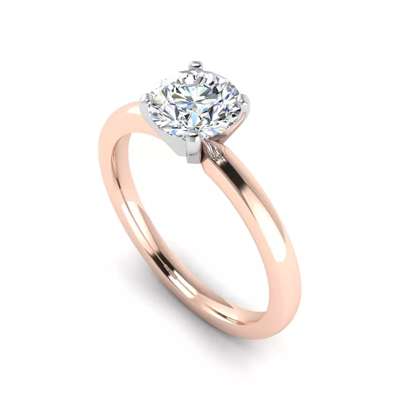 14K Rose Gold Leah 4 Prong Solitaire Engagement Ring