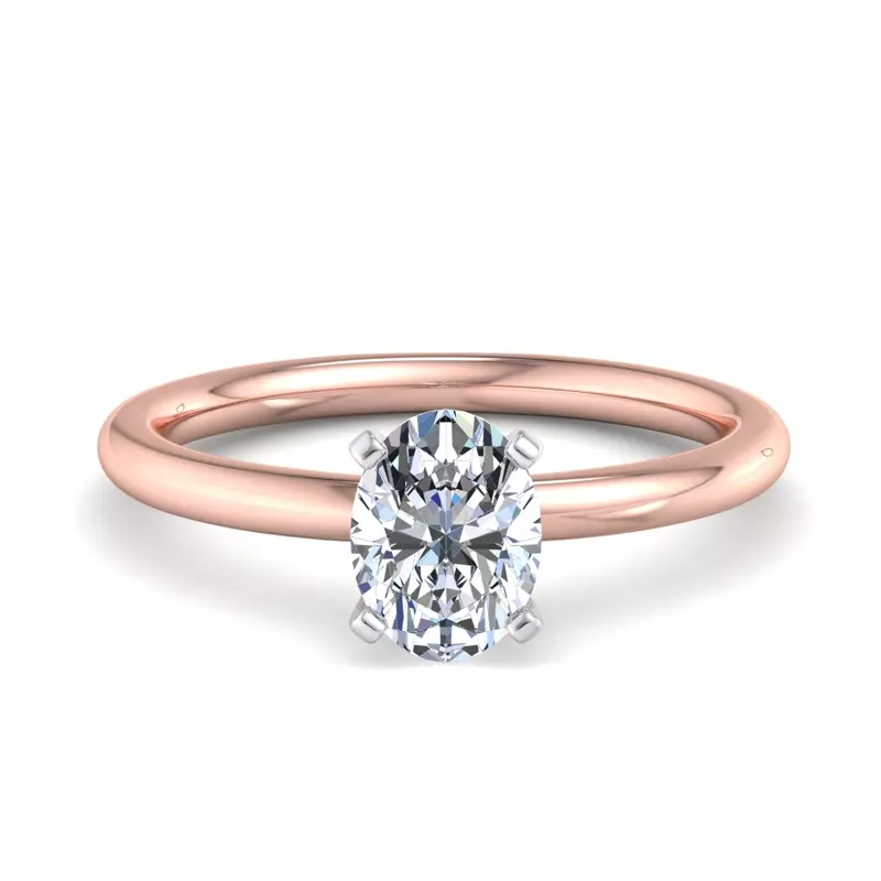 14K Rose Gold Leah 4 Prong Solitaire Engagement Ring