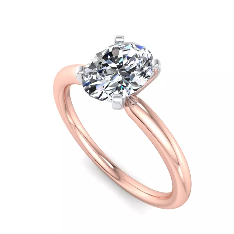 14K Rose Gold Leah 4 Prong Solitaire Engagement Ring