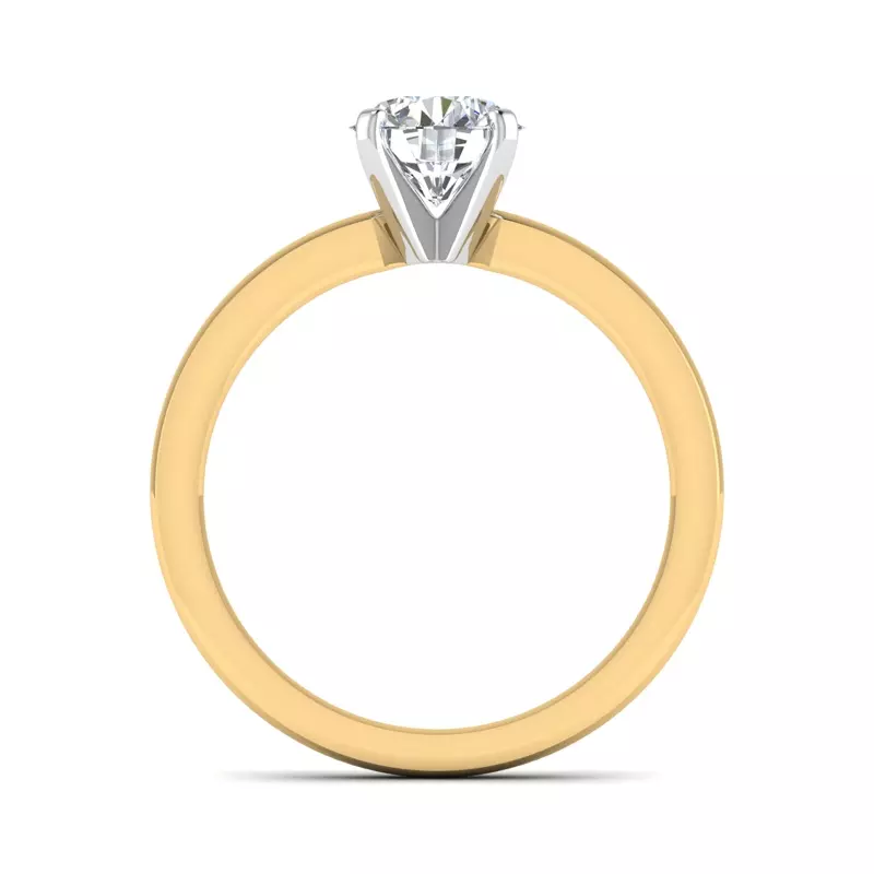 14K Yellow Gold Leah 4 Prong Solitaire Engagement Ring