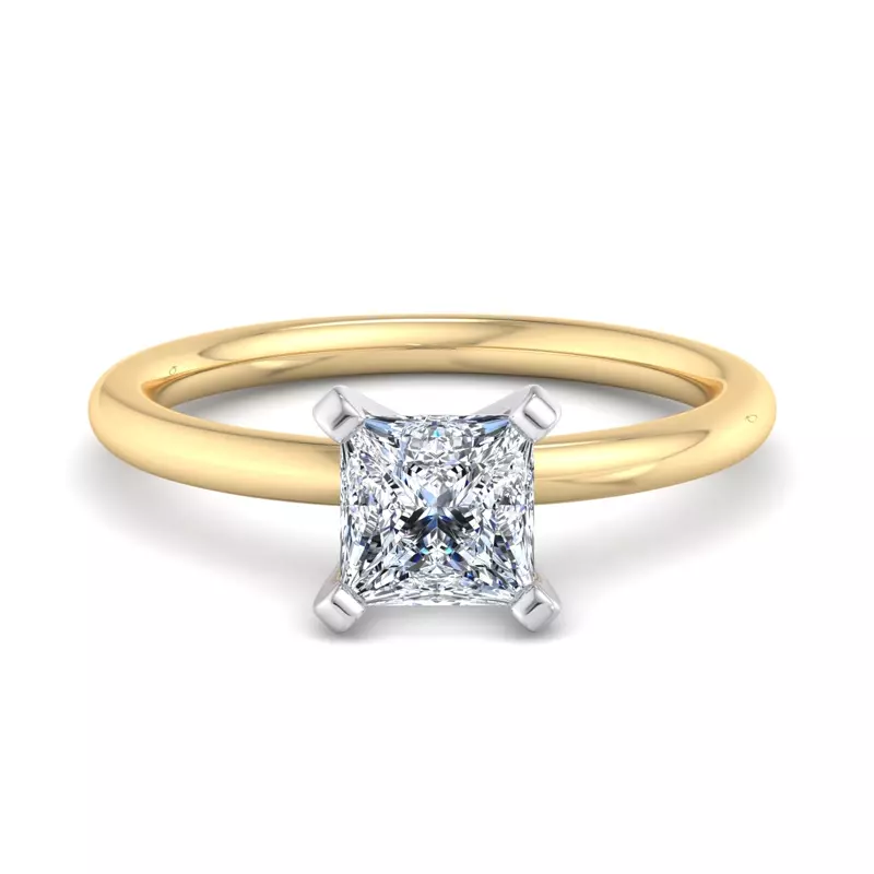 14K Yellow Gold Leah 4 Prong Solitaire Engagement Ring