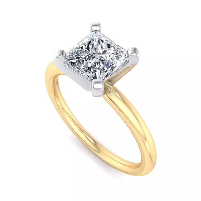 14K Yellow Gold Leah 4 Prong Solitaire Engagement Ring