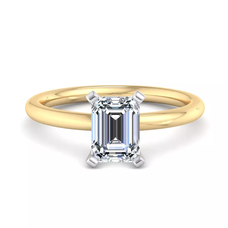 14K Yellow Gold Leah 4 Prong Solitaire Engagement Ring