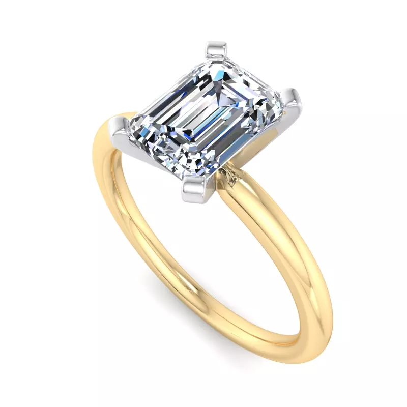 14K Yellow Gold Leah 4 Prong Solitaire Engagement Ring