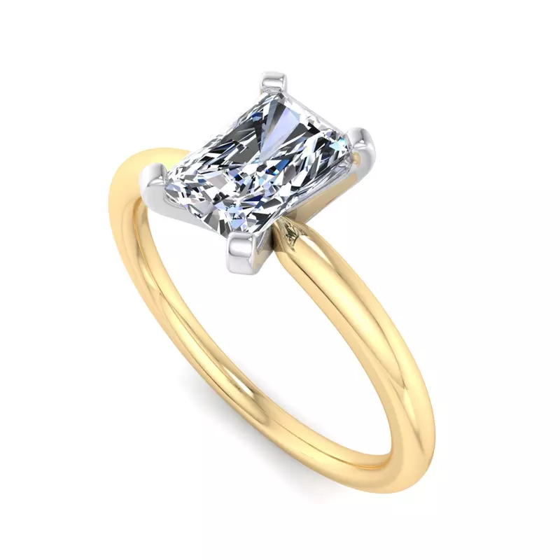 14K Yellow Gold Leah 4 Prong Solitaire Engagement Ring