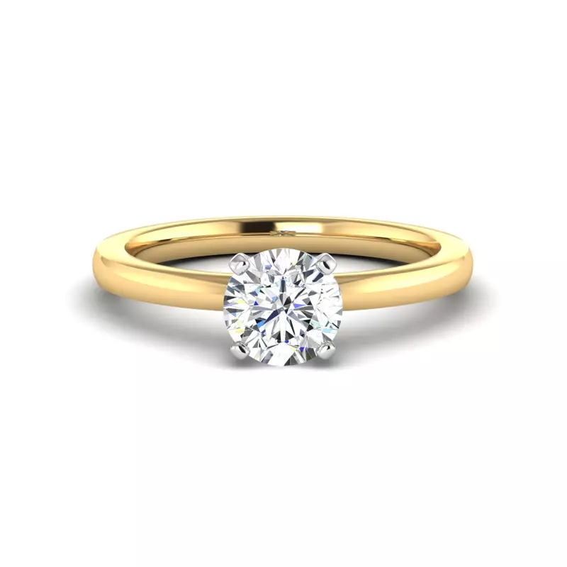 18K Yellow Gold Leah 4 Prong Solitaire Engagement Ring