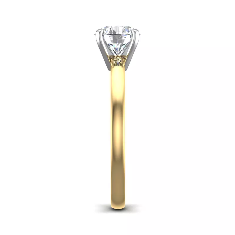 18K Yellow Gold Leah 4 Prong Solitaire Engagement Ring