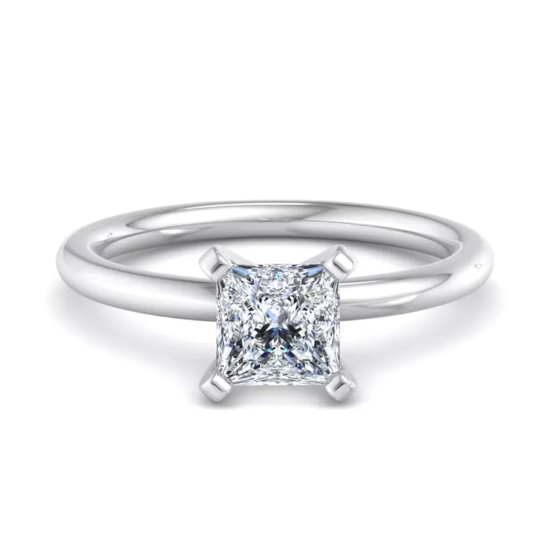 Platinum Leah 4 Prong Solitaire Engagement Ring