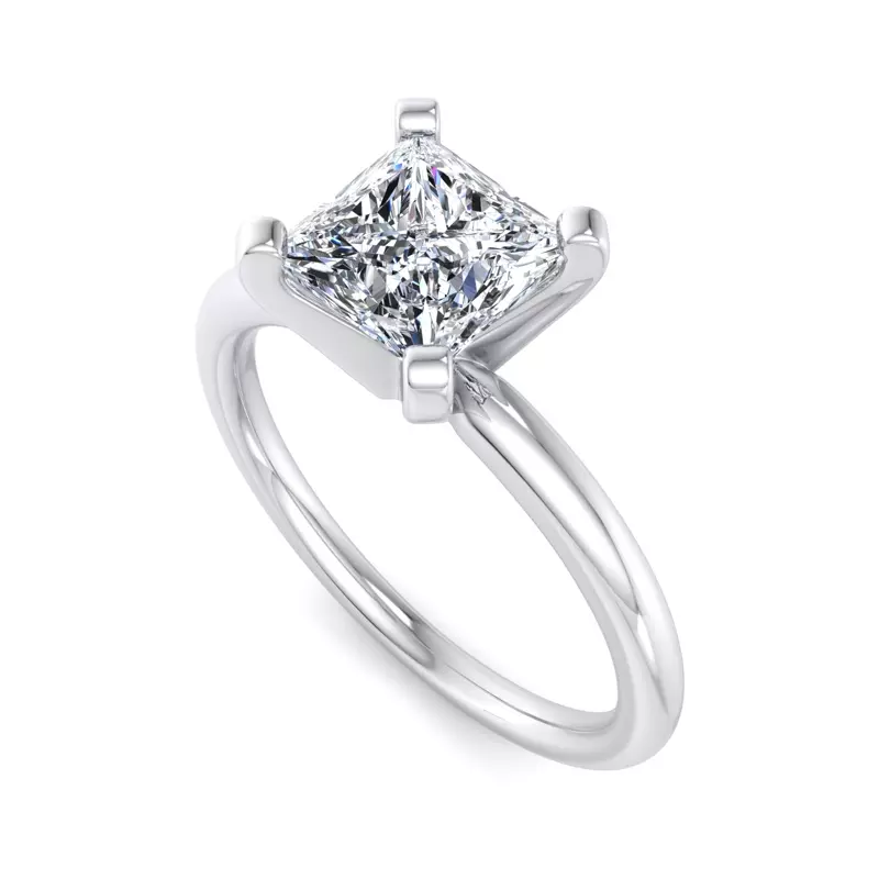 Platinum Leah 4 Prong Solitaire Engagement Ring