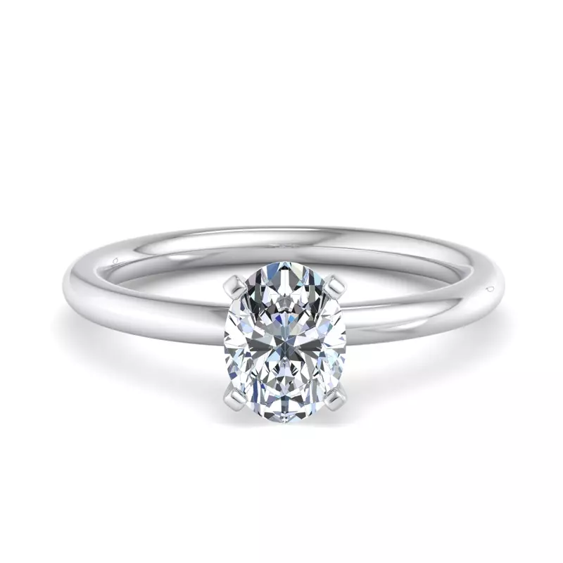 Platinum Leah 4 Prong Solitaire Engagement Ring
