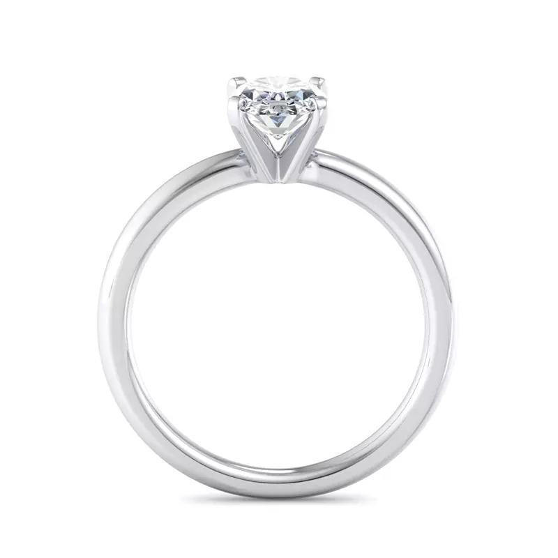 Platinum Leah 4 Prong Solitaire Engagement Ring