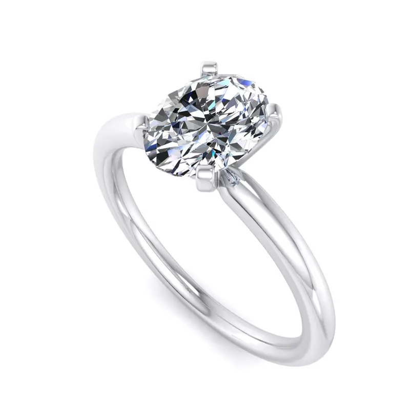 Platinum Leah 4 Prong Solitaire Engagement Ring