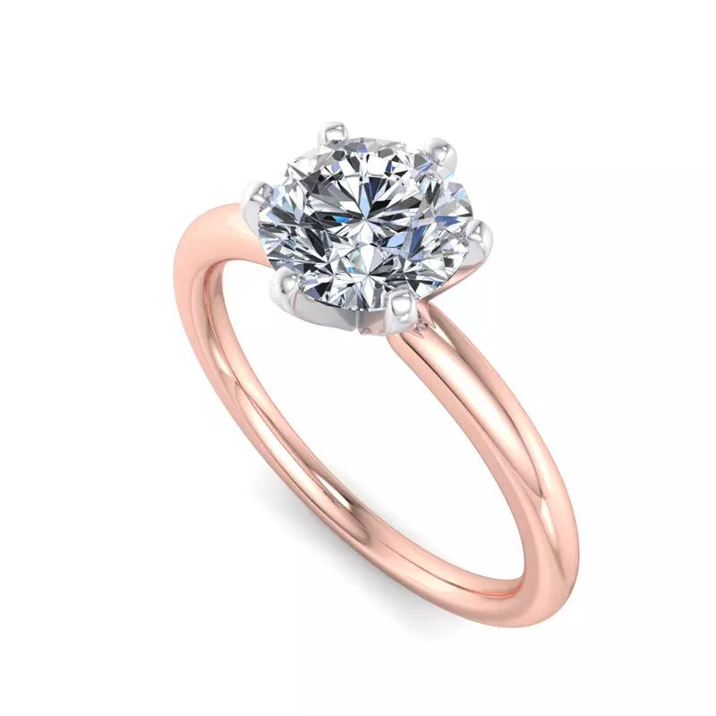 14K Rose Gold Ilana 6 Prong Solitaire Engagement Ring