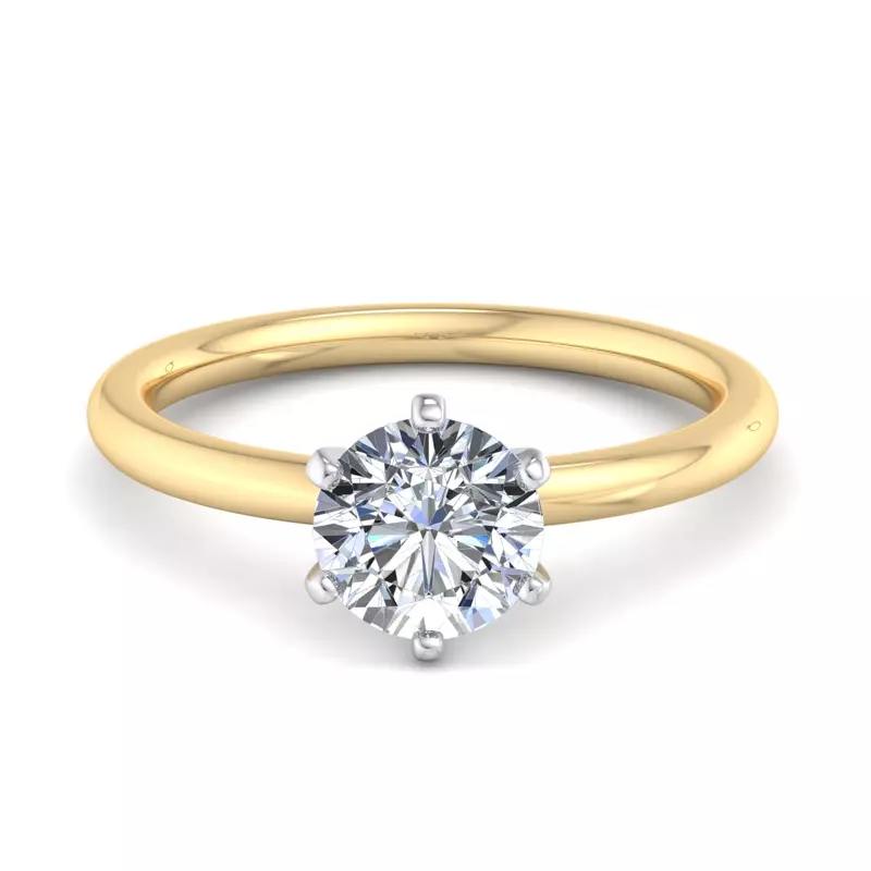 14K Yellow Gold Ilana 6 Prong Solitaire Engagement Ring