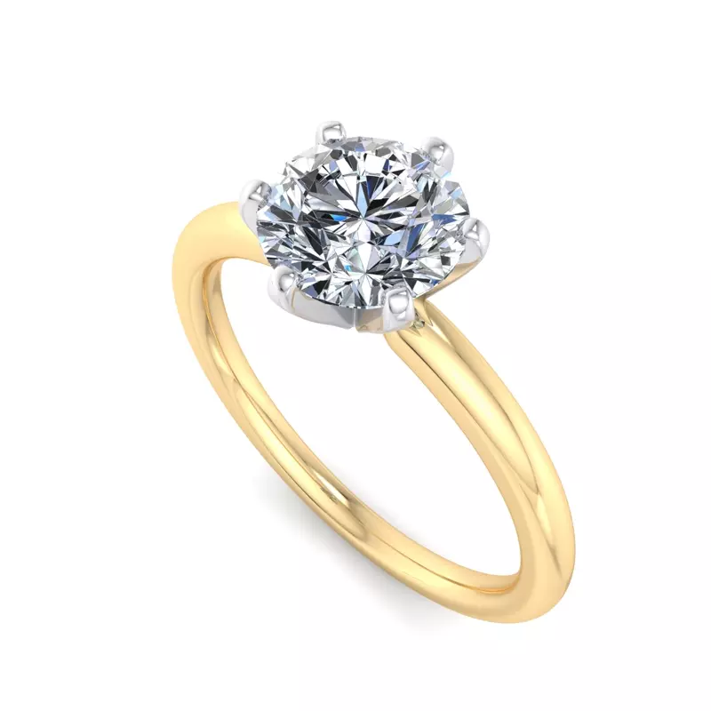 14K Yellow Gold Ilana 6 Prong Solitaire Engagement Ring