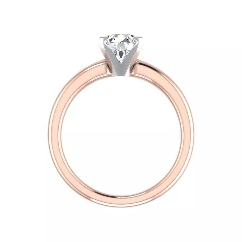 14K Rose Gold Lillian 4 Prong Solitaire Engagement Ring