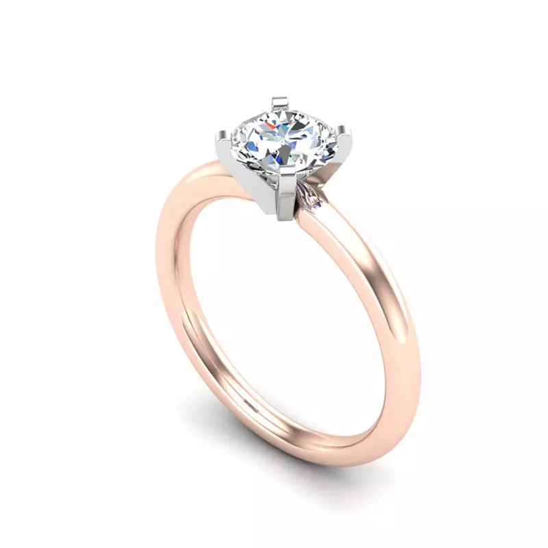 14K Rose Gold Lillian 4 Prong Solitaire Engagement Ring