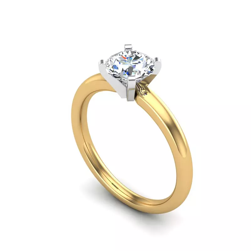 14K Yellow Gold Lillian 4 Prong Solitaire Engagement Ring