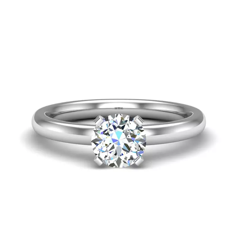 18K White Gold Lillian 4 Prong Solitaire Engagement Ring