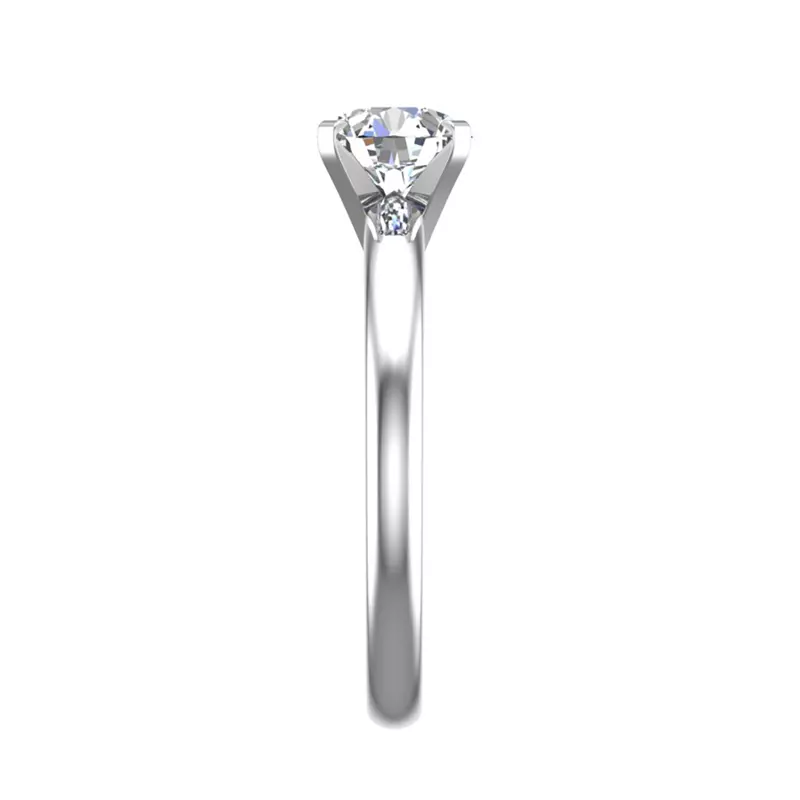 18K White Gold Lillian 4 Prong Solitaire Engagement Ring
