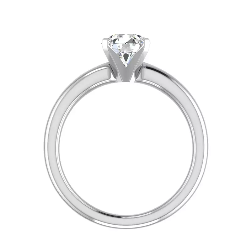 18K White Gold Lillian 4 Prong Solitaire Engagement Ring