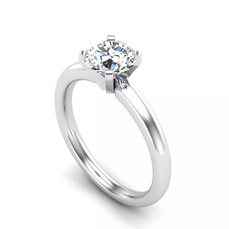 18K White Gold Lillian 4 Prong Solitaire Engagement Ring